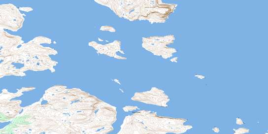 Okak Harbour Topo Map 014F12 at 1:50,000 scale - National Topographic System of Canada (NTS) - Toporama map