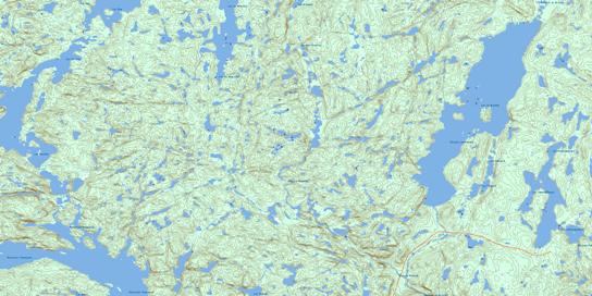 Lac Au Brochet Topo Map 022F12 at 1:50,000 scale - National Topographic System of Canada (NTS) - Toporama map
