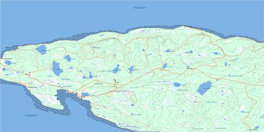 Port-Menier Topo Map 022H16 at 1:50,000 scale - National Topographic System of Canada (NTS) - Toporama map
