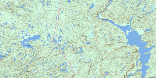 Lac Okaopeo Topo Map 022K07 at 1:50,000 scale - National Topographic System of Canada (NTS) - Toporama map