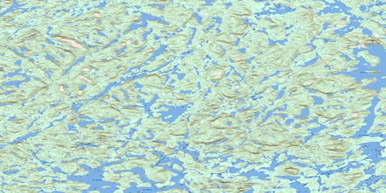 Lac Fleurange Topo Map 023L07 at 1:50,000 scale - National Topographic System of Canada (NTS) - Toporama map