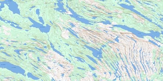 Collines Corrugated Topo Map 023O14 at 1:50,000 scale - National Topographic System of Canada (NTS) - Toporama map
