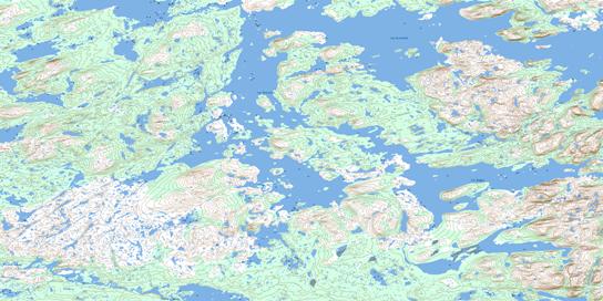 Lac Bjarni Topo Map 023P16 at 1:50,000 scale - National Topographic System of Canada (NTS) - Toporama map