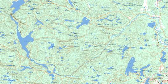 Lac Pythonga Topo Map 031K08 at 1:50,000 scale - National Topographic System of Canada (NTS) - Toporama map