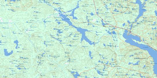 Lac Chigoubiche Topo Map 032H04 at 1:50,000 scale - National Topographic System of Canada (NTS) - Toporama map