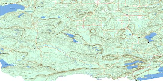 Pigeon River Topo Map 052A04 at 1:50,000 scale - National Topographic System of Canada (NTS) - Toporama map