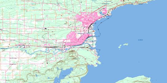 Thunder Bay Topo Map 052A06 at 1:50,000 scale - National Topographic System of Canada (NTS) - Toporama map
