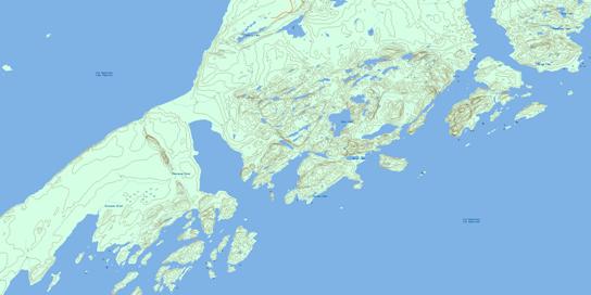 Shesheeb Bay Topo Map 052A09 at 1:50,000 scale - National Topographic System of Canada (NTS) - Toporama map