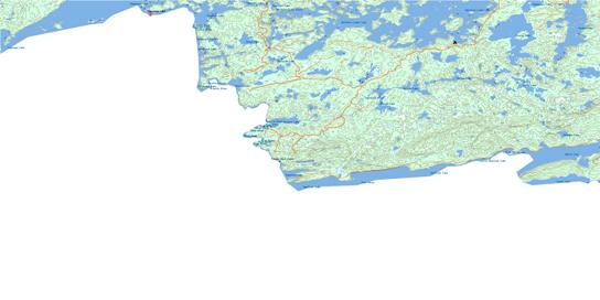 Saganaga Lake Topo Map 052B02 at 1:50,000 scale - National Topographic System of Canada (NTS) - Toporama map