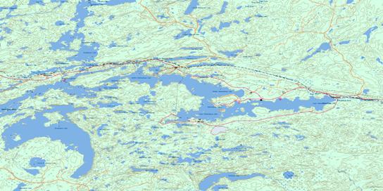 Shebandowan Topo Map 052B09 at 1:50,000 scale - National Topographic System of Canada (NTS) - Toporama map