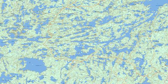 Harris Lake Topo Map 052F03 at 1:50,000 scale - National Topographic System of Canada (NTS) - Toporama map