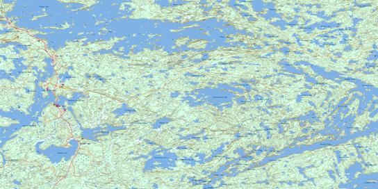 Kakagi Lake Topo Map 052F04 at 1:50,000 scale - National Topographic System of Canada (NTS) - Toporama map