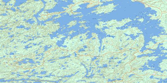 Osbourne Bay Topo Map 052F11 at 1:50,000 scale - National Topographic System of Canada (NTS) - Toporama map