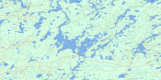 Pakashkan Lake Topo Map 052G08 at 1:50,000 scale - National Topographic System of Canada (NTS) - Toporama map