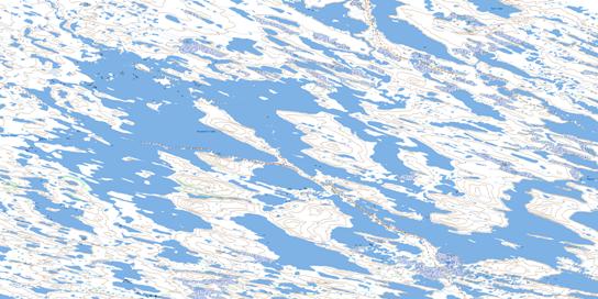 Turquetil Lake Topo Map 055E13 at 1:50,000 scale - National Topographic System of Canada (NTS) - Toporama map