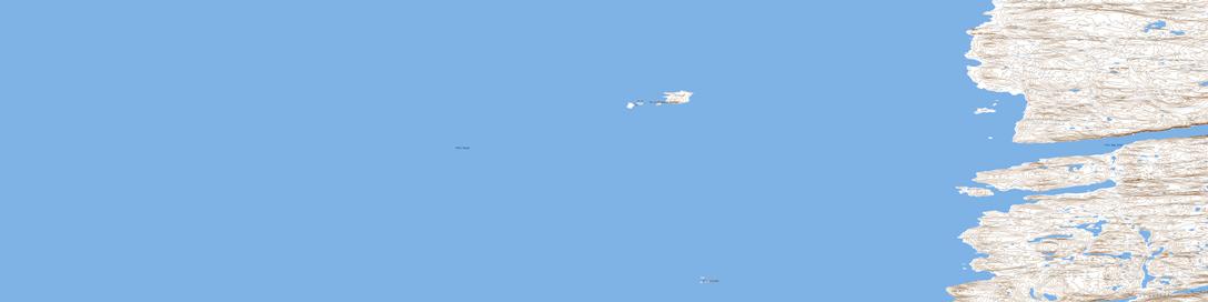 De La Roquette Islands Topographic map 058B04 at 1:50,000 Scale