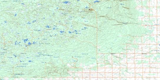 Baldy Mountain Topo Map 062N07 at 1:50,000 scale - National Topographic System of Canada (NTS) - Toporama map
