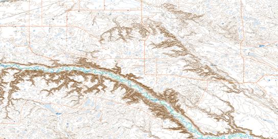 Calib Coulee Topo Map 072E02 at 1:50,000 scale - National Topographic System of Canada (NTS) - Toporama map