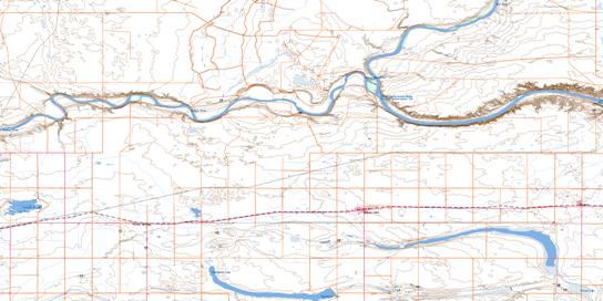 Grassy Lake Topo Map 072E13 at 1:50,000 scale - National Topographic System of Canada (NTS) - Toporama map
