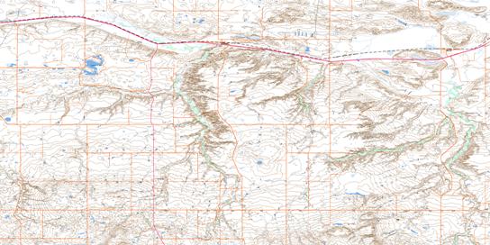 Irvine Topo Map 072E16 at 1:50,000 scale - National Topographic System of Canada (NTS) - Toporama map