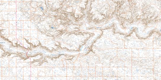 Badland Lake Topo Map 072F08 at 1:50,000 scale - National Topographic System of Canada (NTS) - Toporama map