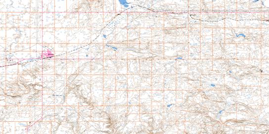 Shaunavon Topographic map 072F09 at 1:50,000 Scale