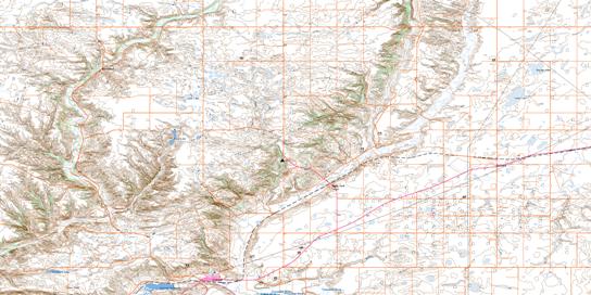 Dollard Topo Map 072F10 at 1:50,000 scale - National Topographic System of Canada (NTS) - Toporama map