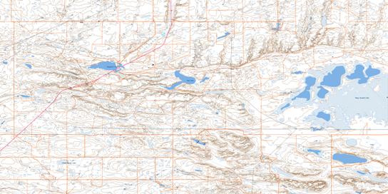 Many Island Lake Topo Map 072L01 at 1:50,000 scale - National Topographic System of Canada (NTS) - Toporama map