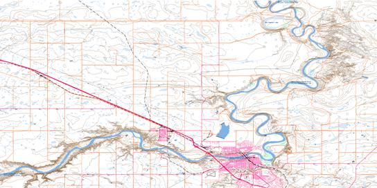Medicine Hat Topo Map 072L02 at 1:50,000 scale - National Topographic System of Canada (NTS) - Toporama map