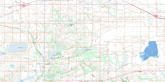 Kinistino Topo Map 073A14 at 1:50,000 scale - National Topographic System of Canada (NTS) - Toporama map