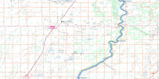 Rosthern Topographic map 073B09 at 1:50,000 Scale