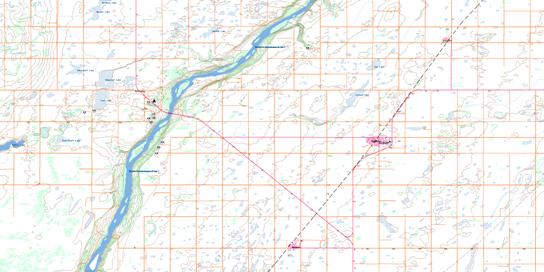Waldheim Topo Map 073B10 at 1:50,000 scale - National Topographic System of Canada (NTS) - Toporama map