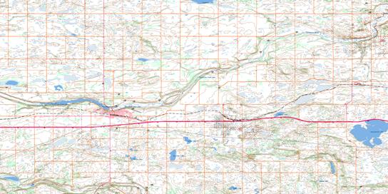 Vermilion Topo Map 073E07 at 1:50,000 scale - National Topographic System of Canada (NTS) - Toporama map