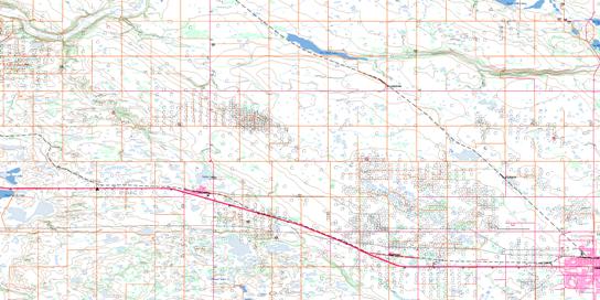 Lloydminster Topographic map 073E08 at 1:50,000 Scale