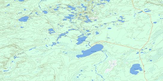 Descharme Lake Topo Map 074F03 at 1:50,000 scale - National Topographic System of Canada (NTS) - Toporama map