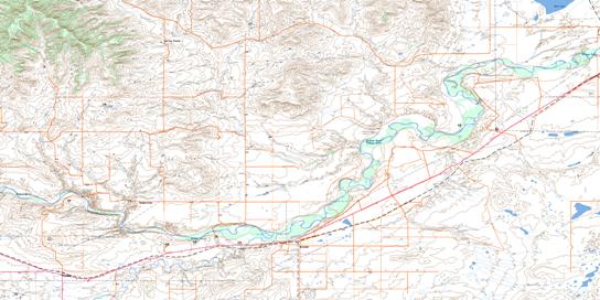 Brocket Topo Map 082H12 at 1:50,000 scale - National Topographic System of Canada (NTS) - Toporama map
