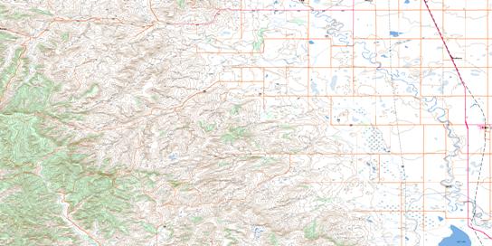 Granum Topo Map 082H13 at 1:50,000 scale - National Topographic System of Canada (NTS) - Toporama map