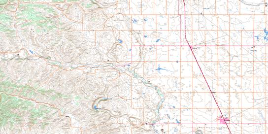 Claresholm Topo Map 082I04 at 1:50,000 scale - National Topographic System of Canada (NTS) - Toporama map