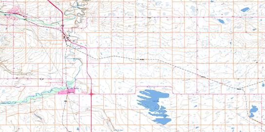 High River Topo Map 082I12 at 1:50,000 scale - National Topographic System of Canada (NTS) - Toporama map