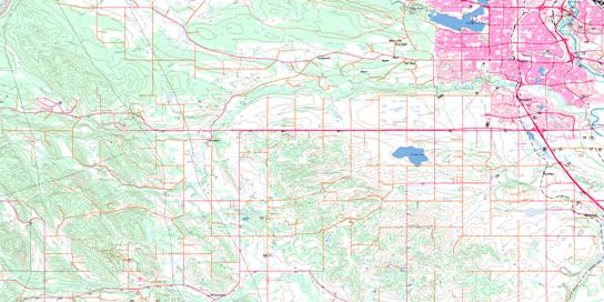 Priddis Topo Map 082J16 at 1:50,000 scale - National Topographic System of Canada (NTS) - Toporama map