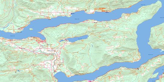 Sorrento Topo Map 082L14 at 1:50,000 scale - National Topographic System of Canada (NTS) - Toporama map