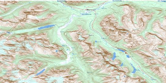 Mistaya Lake Topographic map 082N15 at 1:50,000 Scale