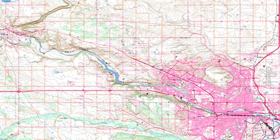 Calgary Topographic map 082O01 at 1:50,000 Scale