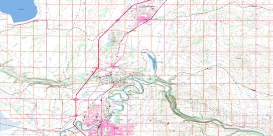 Red Deer Topo Map 083A05 at 1:50,000 scale - National Topographic System of Canada (NTS) - Toporama map