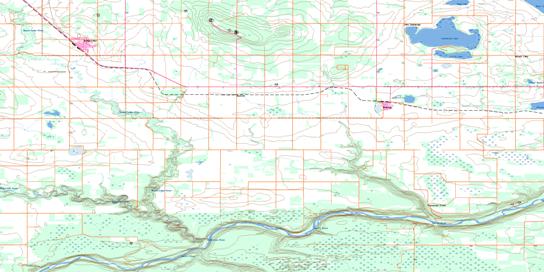 Wembley Topo Map 083M03 at 1:50,000 scale - National Topographic System of Canada (NTS) - Toporama map