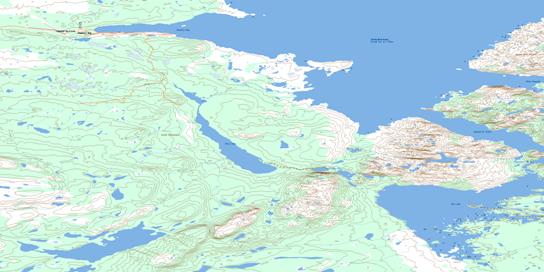 Sawmill Bay Topo Map 086E10 at 1:50,000 scale - National Topographic System of Canada (NTS) - Toporama map
