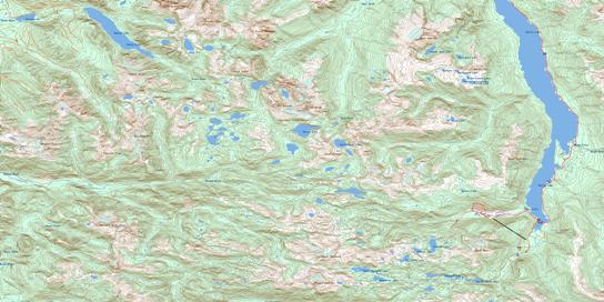 Buttle Lake Topo Map 092F12 at 1:50,000 scale - National Topographic System of Canada (NTS) - Toporama map
