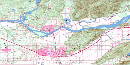 Mission Topo Map 092G01 at 1:50,000 scale - National Topographic System of Canada (NTS) - Toporama map