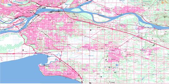 New Westminster Topo Map 092G02 at 1:50,000 scale - National Topographic System of Canada (NTS) - Toporama map