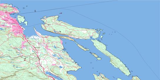 Nanaimo Topo Map 092G04 at 1:50,000 scale - National Topographic System of Canada (NTS) - Toporama map